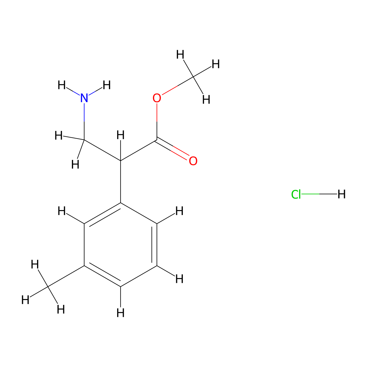 Methyl 3-amino-2-(3-methylphenyl)propanoate hydrochloride molecular structure, CAS 174869-60-4