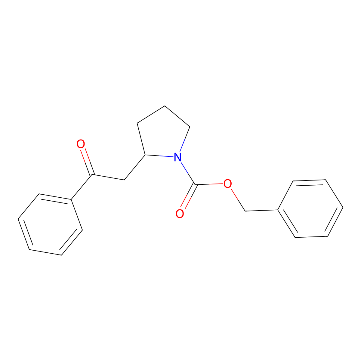 Benzyl 2-(2-oxo-2-phenylethyl)pyrrolidine-1-carboxylate molecular structure, CAS 174875-59-3