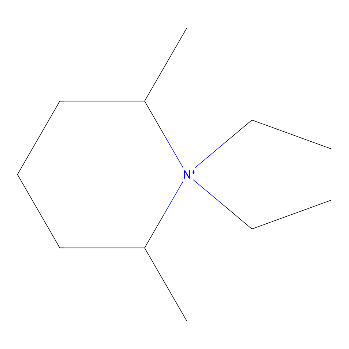 Piperidinium, 1,1-diethyl-2,6-dimethyl- molecular structure, CAS 174875-83-3