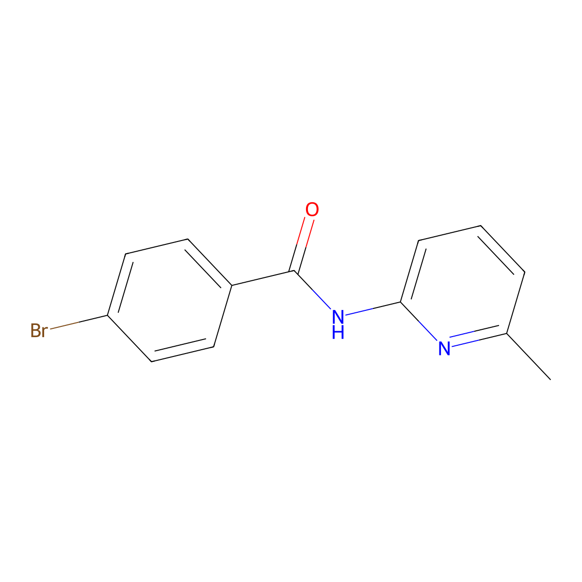 4-bromo-N-(6-methylpyridin-2-yl)benzamide molecular structure, CAS 174878-38-7