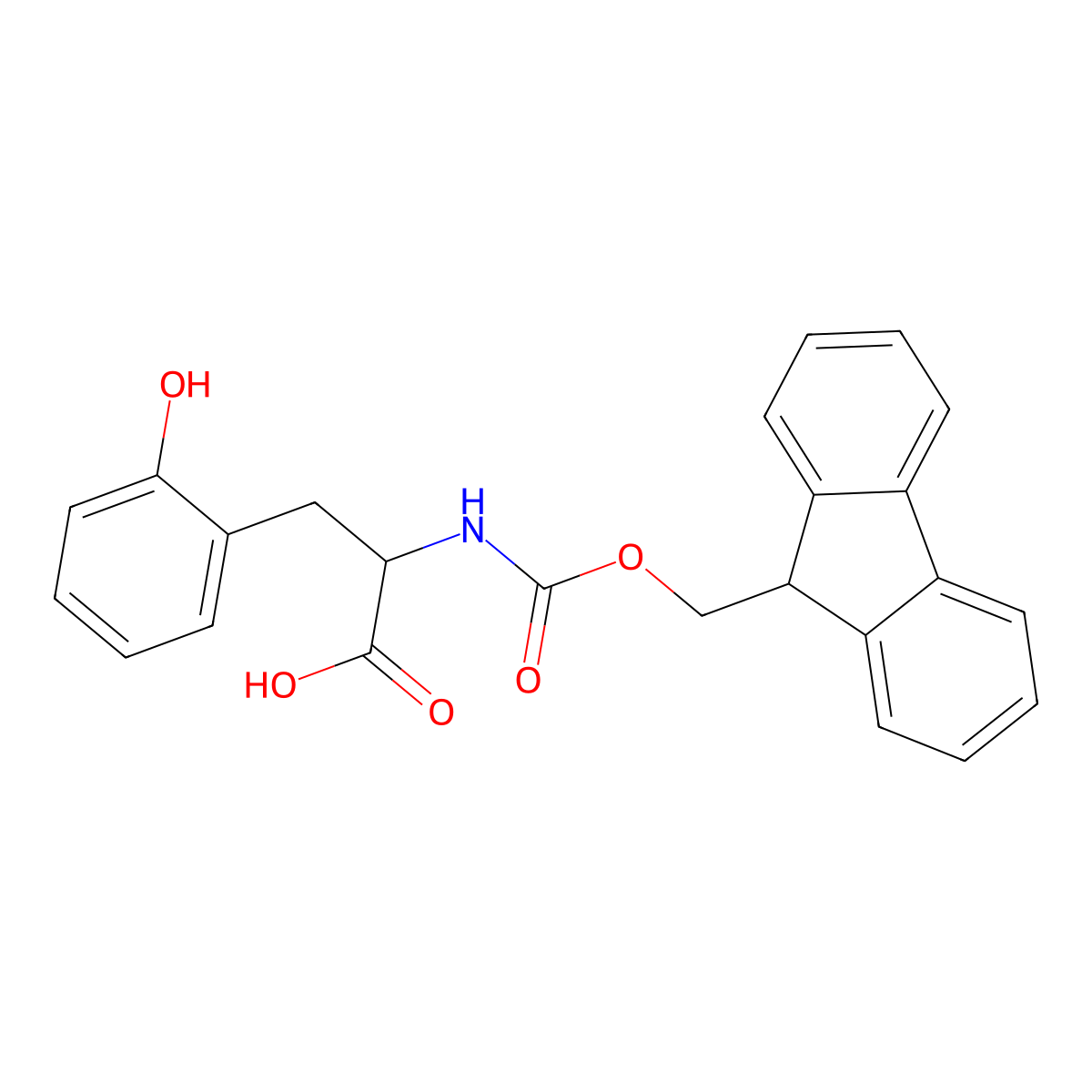 Fmoc-DL-o-tyrosine molecular structure, CAS 174879-27-7