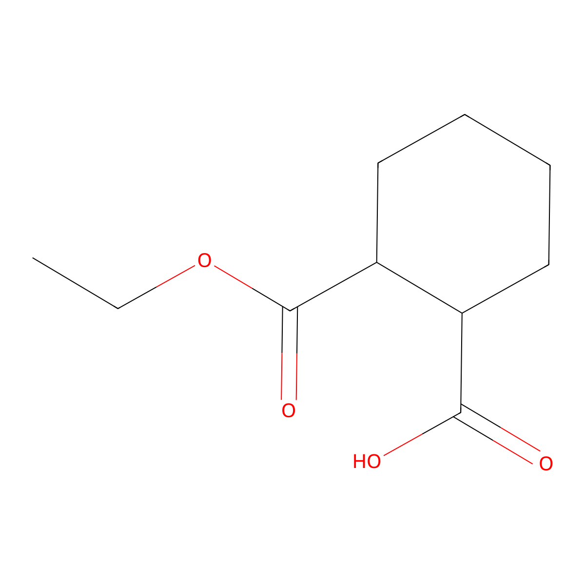 Monoethyl cyclohexane-1,2-dicarboxylate molecular structure, CAS 17488-76-5
