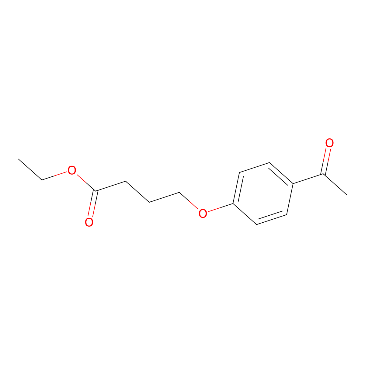 Ethyl 4-(4-acetylphenoxy)butanoate molecular structure, CAS 174884-09-4
