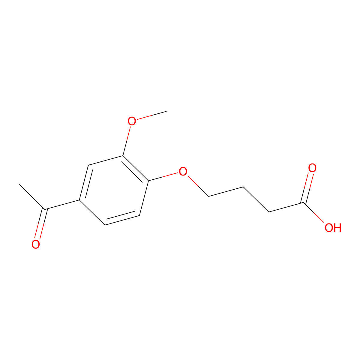 4-(4-Acetyl-2-methoxyphenoxy)butanoic acid molecular structure, CAS 174884-22-1