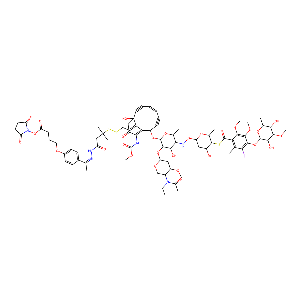N-Ac-gamma-Calicheamicin-AcBut-NHS ester molecular structure, CAS 174885-02-0