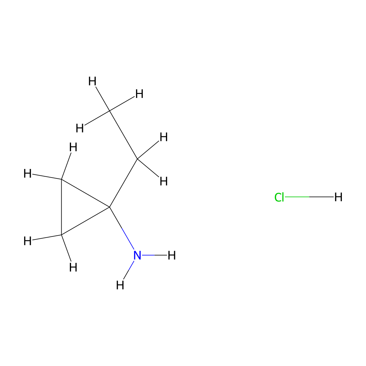 1-Ethylcyclopropan-1-amine hydrochloride molecular structure, CAS 174886-06-7
