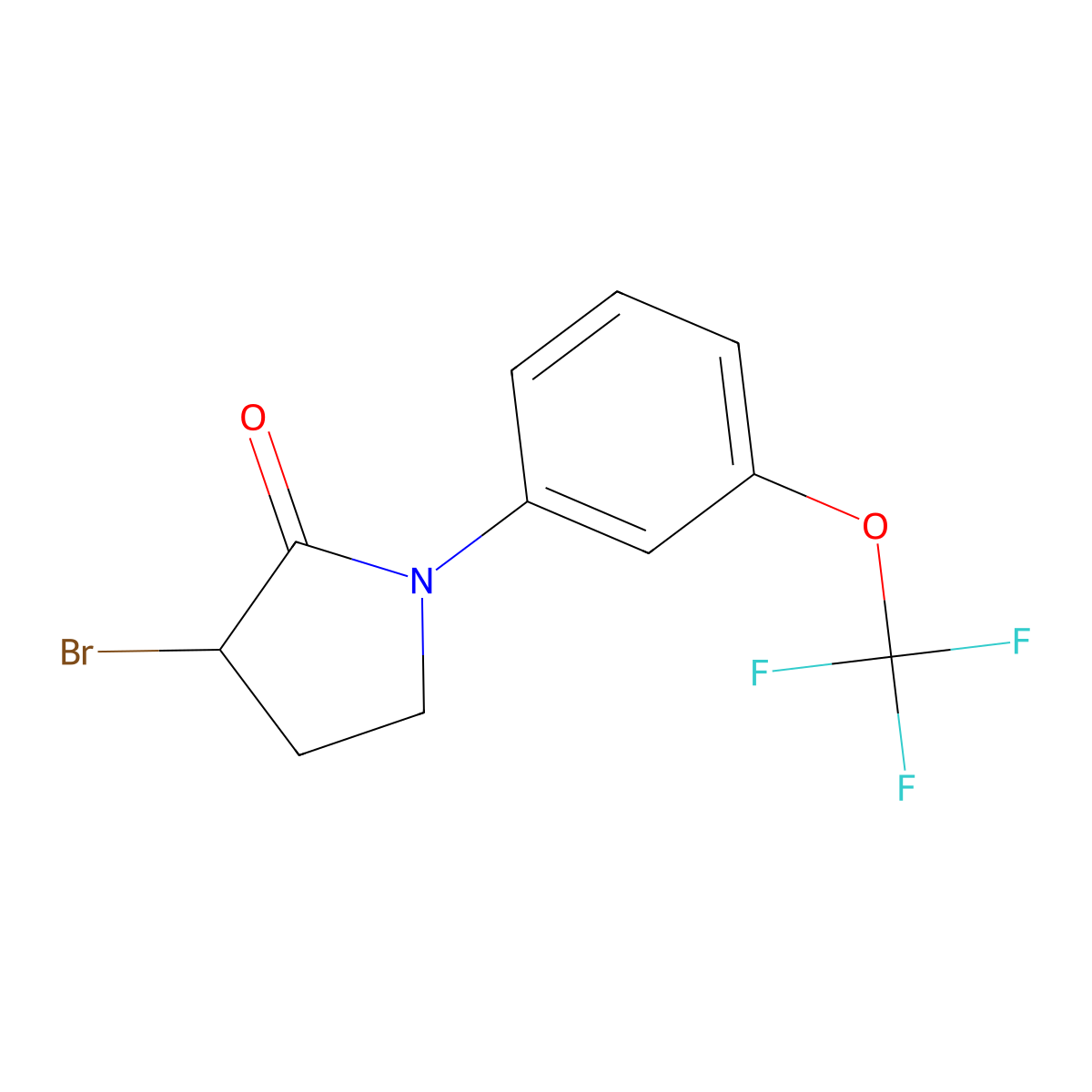 3-Bromo-1-[3-(trifluoromethoxy)phenyl]pyrrolidin-2-one molecular structure, CAS 174890-36-9