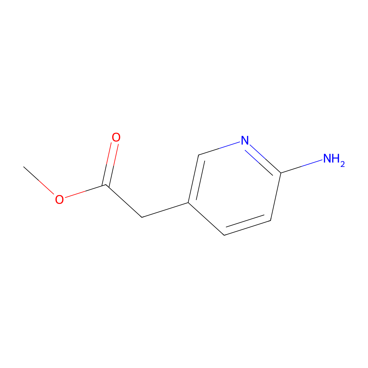 Methyl 2-(6-aminopyridin-3-yl)acetate molecular structure, CAS 174891-02-2