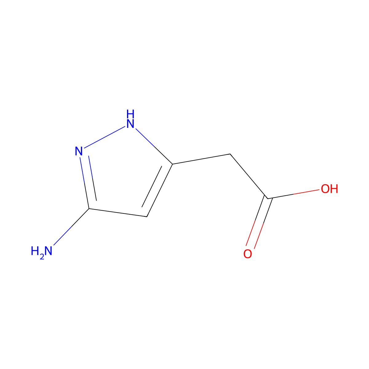 (5-Amino-2H-pyrazol-3-yl)-acetic acid molecular structure, CAS 174891-10-2