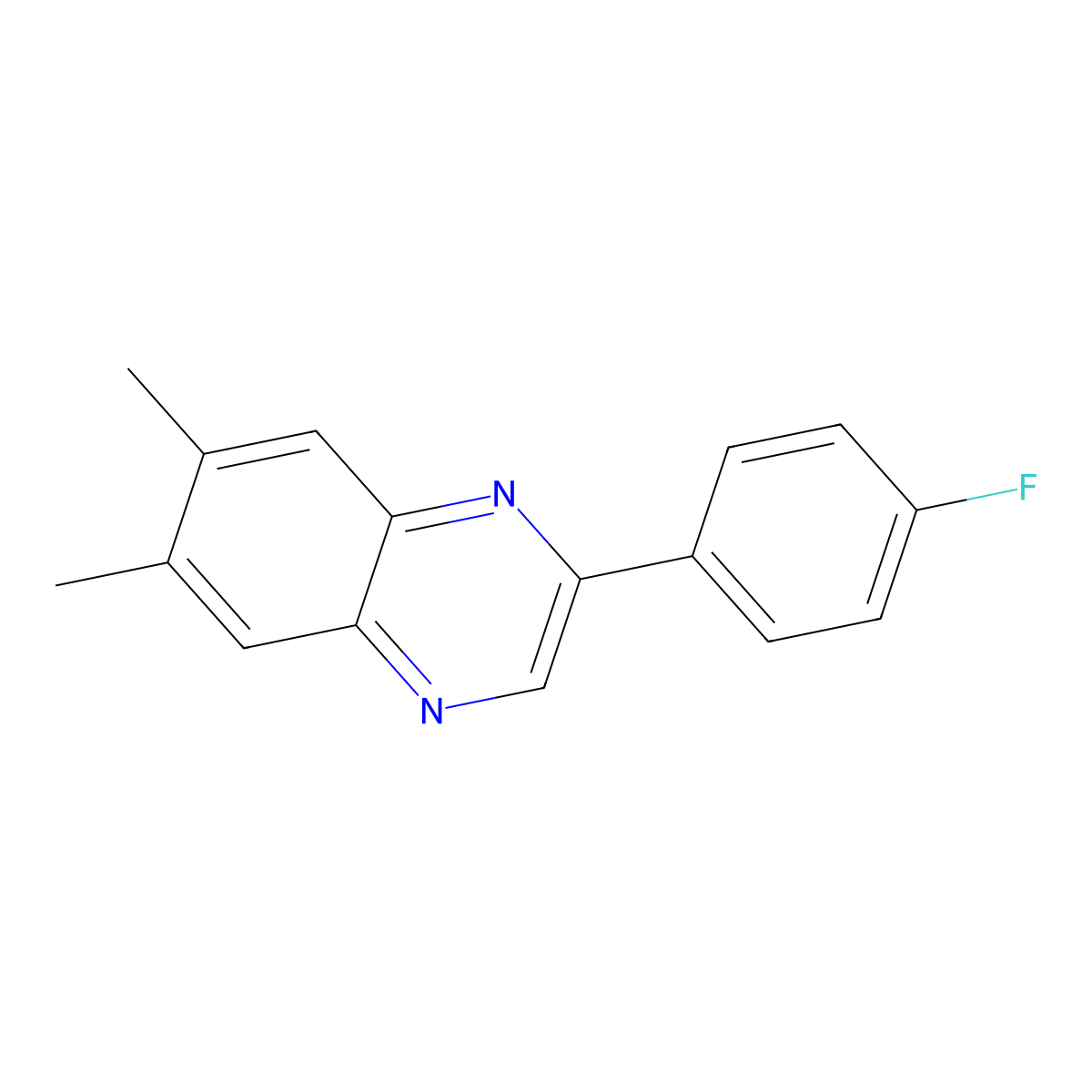 2-(4-Fluorophenyl)-6,7-dimethylquinoxaline molecular structure, CAS 174892-38-7
