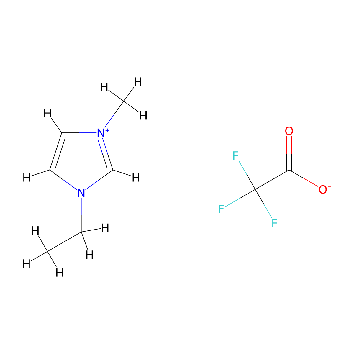 1-Ethyl-3-methylimidazolium Trifluoroacetate molecular structure, CAS 174899-65-1