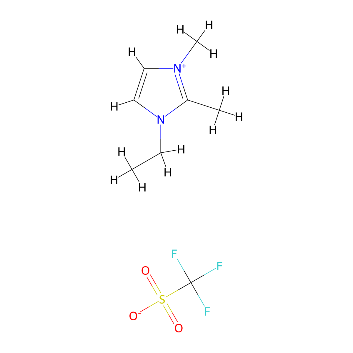 1-Ethyl-2,3-dimethylimidazolium triflate molecular structure, CAS 174899-72-0