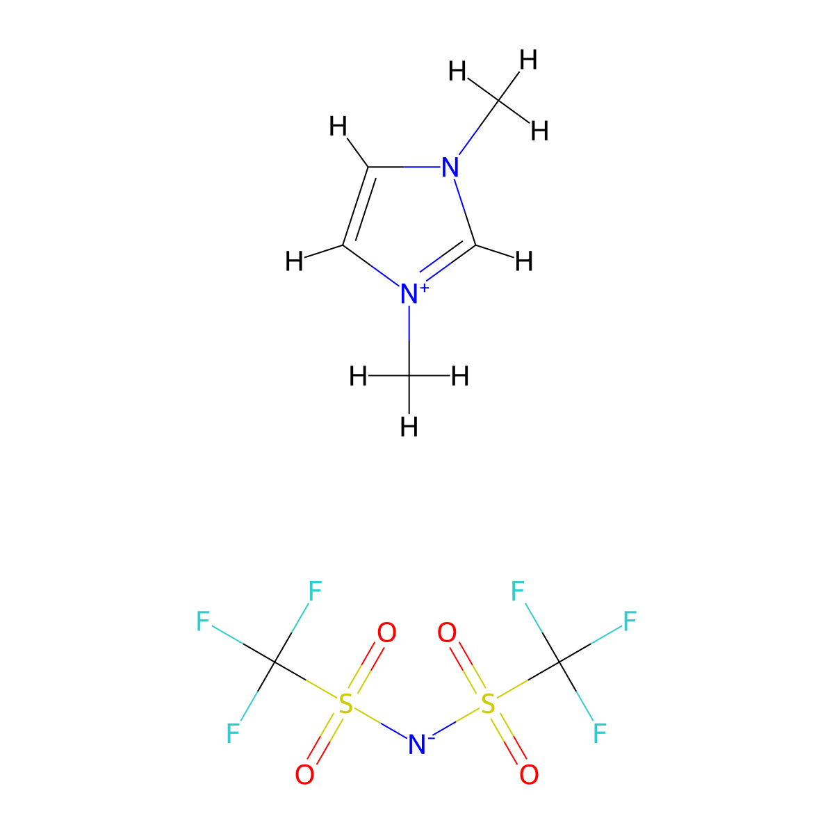 1,3-Dimethylimidazolium Bis(trifluoromethanesulfonyl)imide molecular structure, CAS 174899-81-1