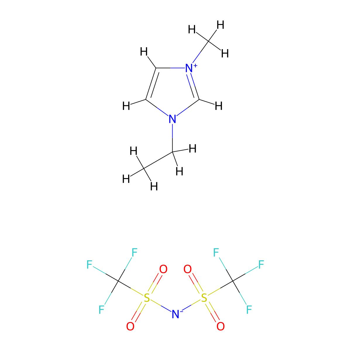 1-Ethyl-3-methylimidazolium bis(trifluoromethanesulfonyl)imide molecular structure, CAS 174899-82-2
