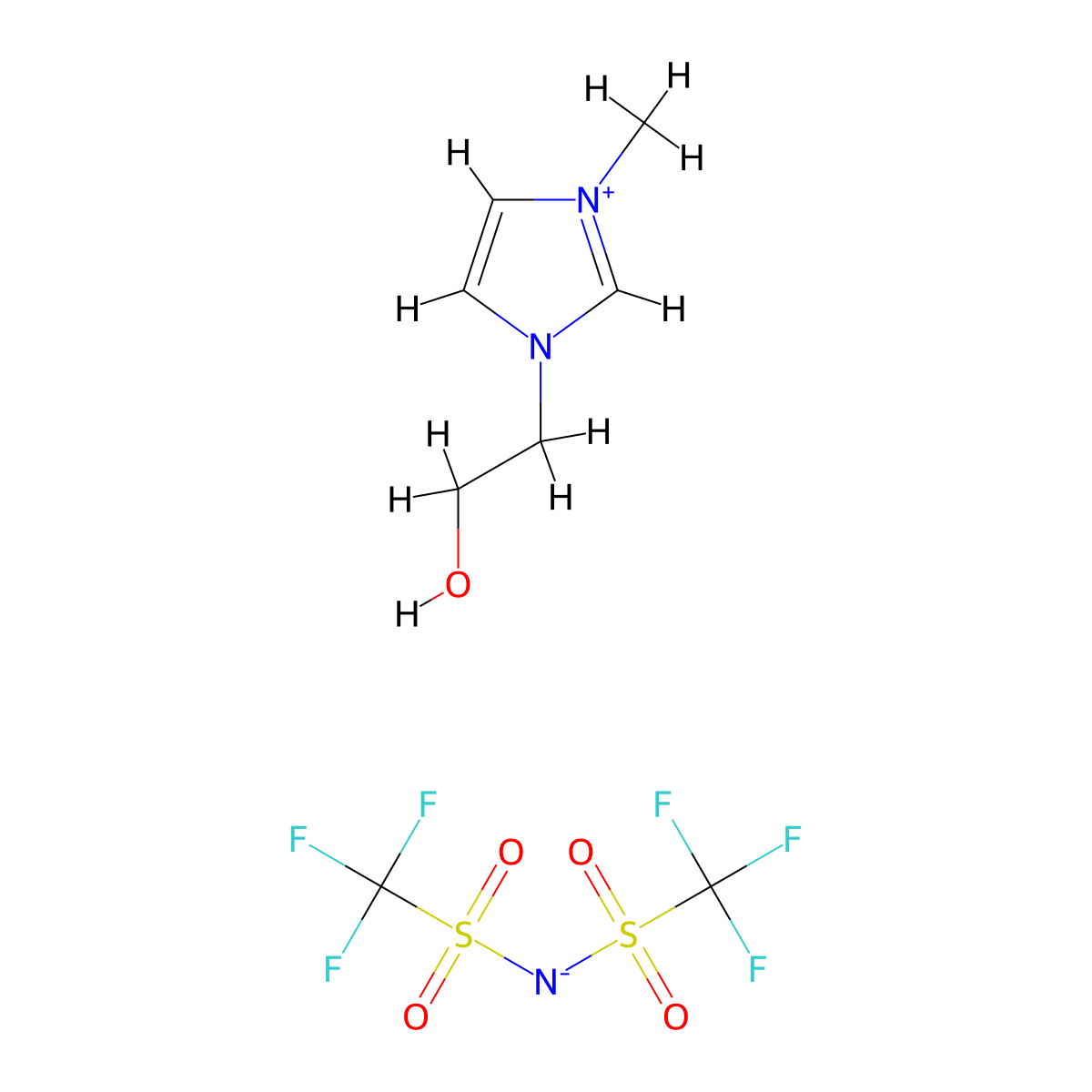 1-(2-Hydroxyethyl)-3-methylimidazolium Bis(trifluoromethanesulfonyl)imide molecular structure, CAS 174899-86-6