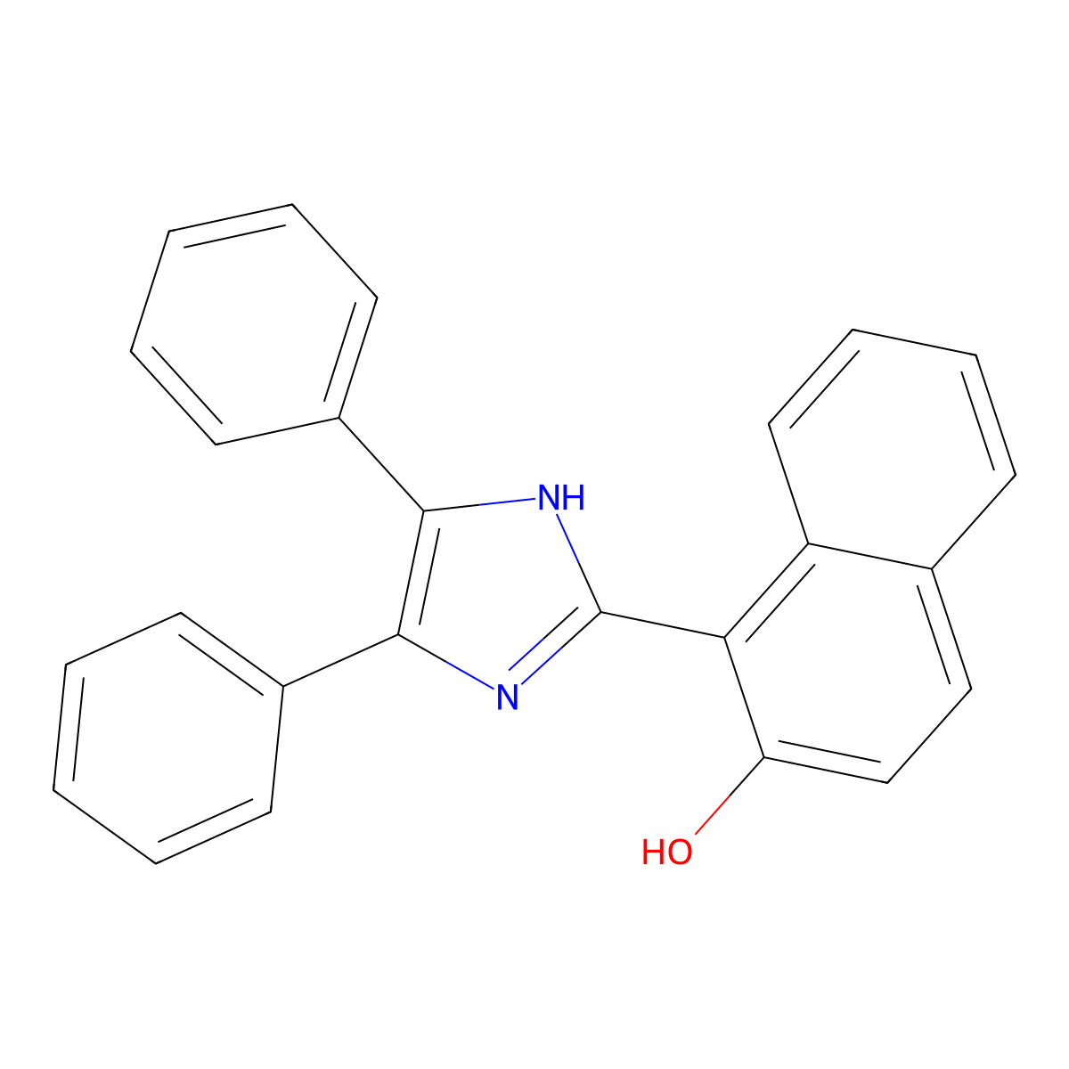 1-(4,5-diphenyl-1H-imidazol-2-yl)naphthalen-2-ol molecular structure, CAS 1749-77-5