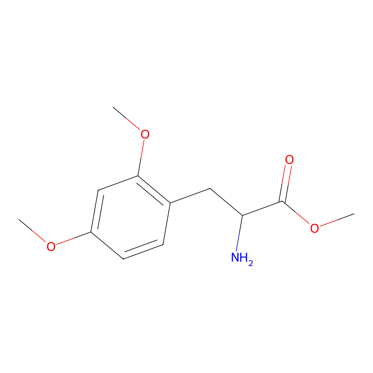 Methyl 2-amino-3-(2,4-dimethoxyphenyl)propanoate molecular structure, CAS 174906-29-7