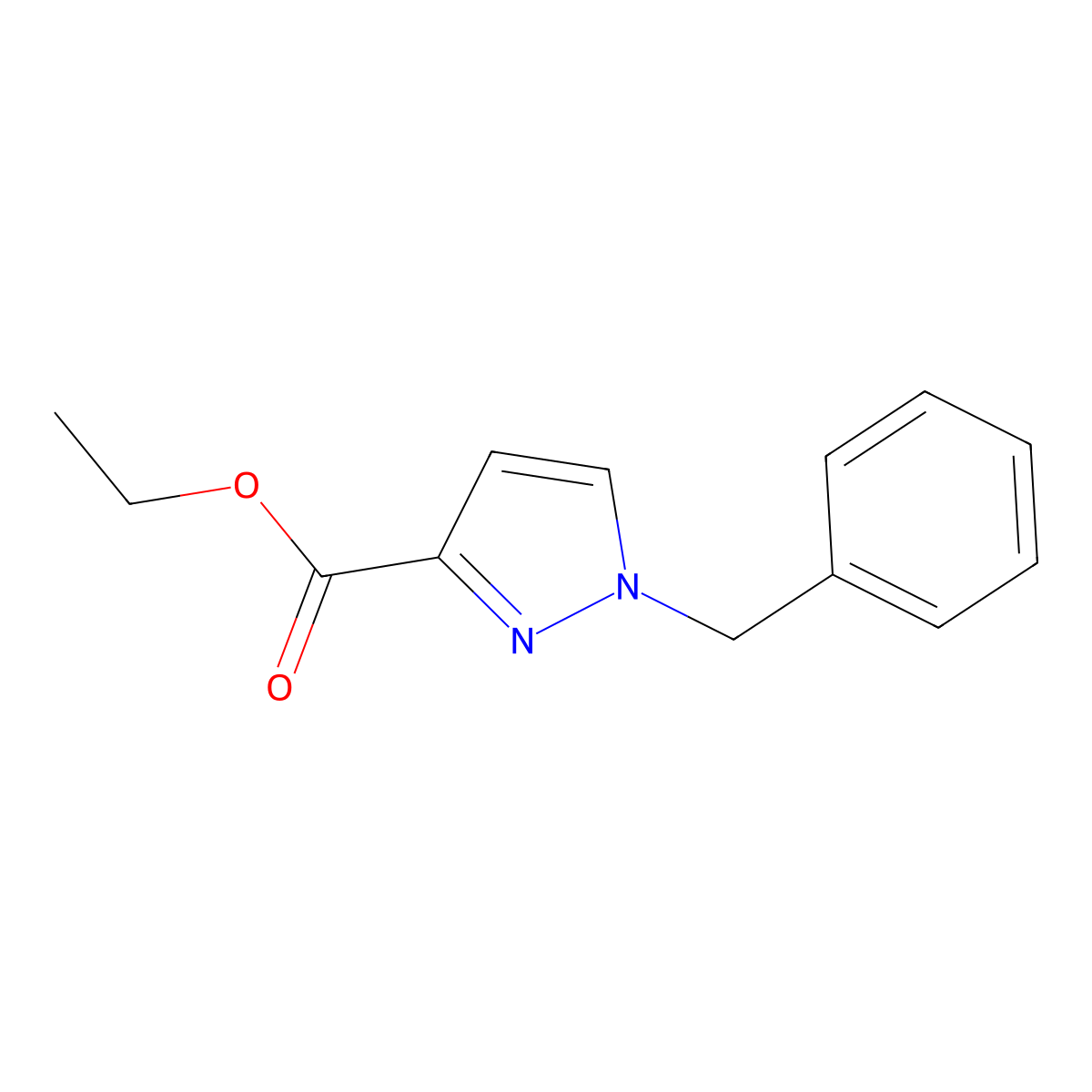ethyl 1-benzyl-1H-pyrazole-3-carboxylate molecular structure, CAS 174907-58-5