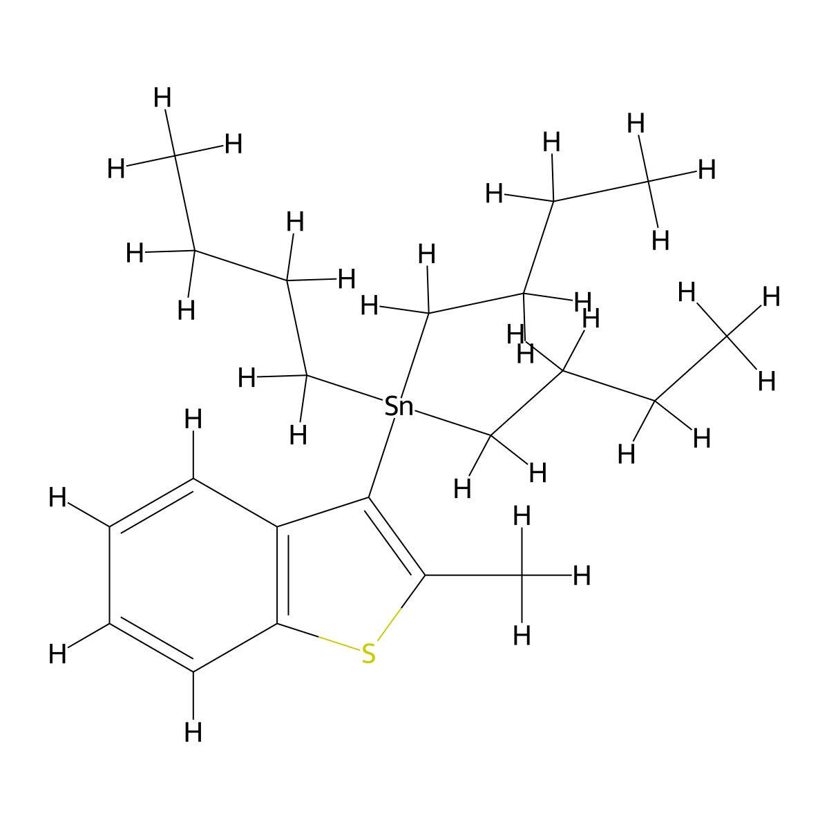 2-Methyl-3-(tributylstannyl) benzothiophene molecular structure, CAS 174908-69-1