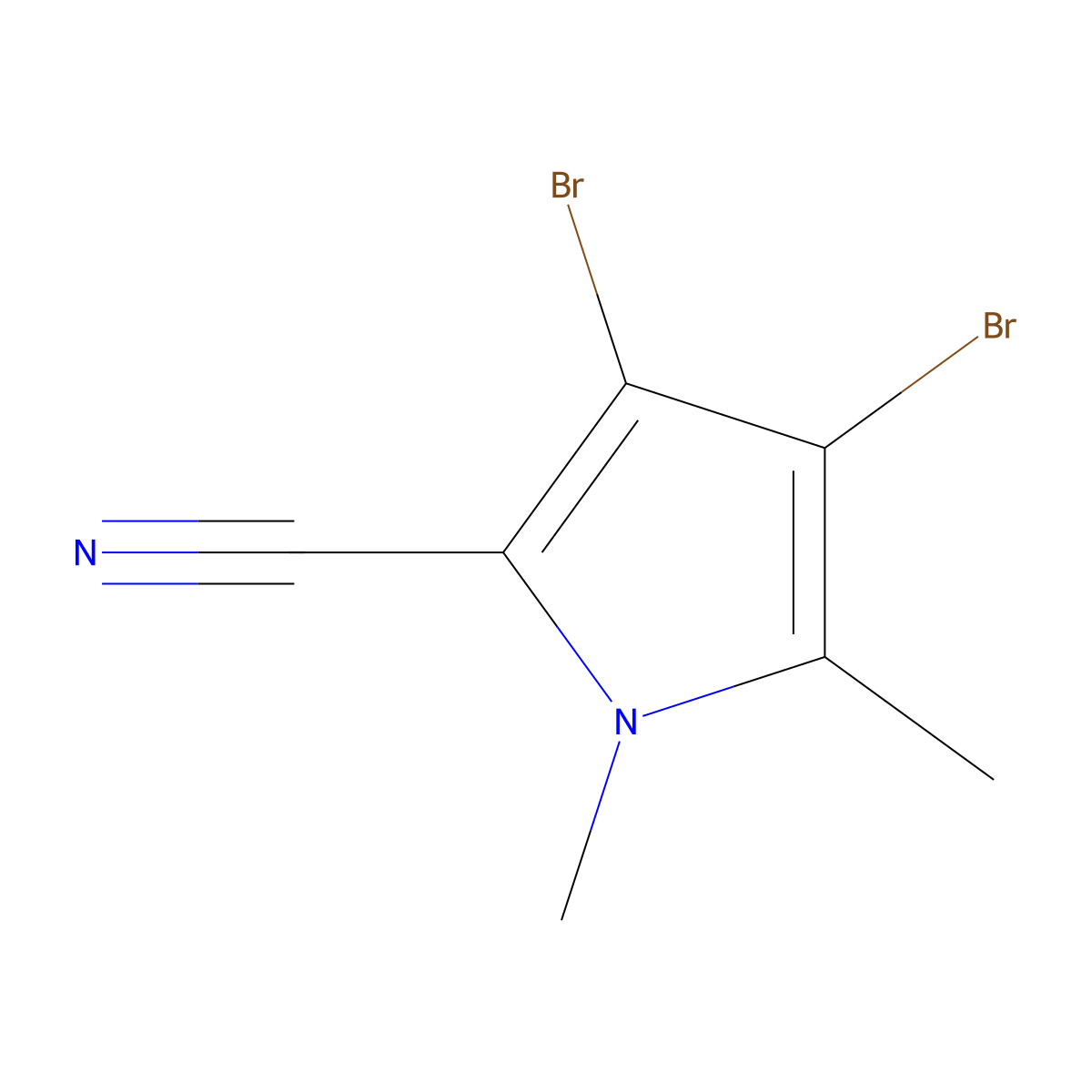 3,4-Dibromo-1,5-dimethyl-1H-pyrrole-2-carbonitrile molecular structure, CAS 174908-71-5