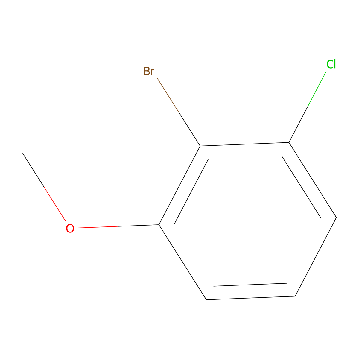 2-Bromo-1-chloro-3-methoxybenzene molecular structure, CAS 174913-08-7