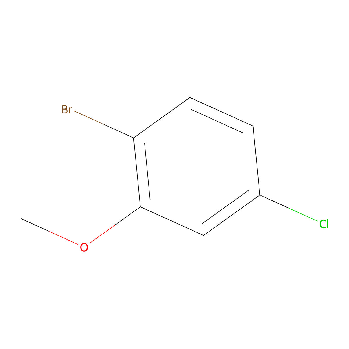 1-Bromo-4-chloro-2-methoxybenzene molecular structure, CAS 174913-09-8