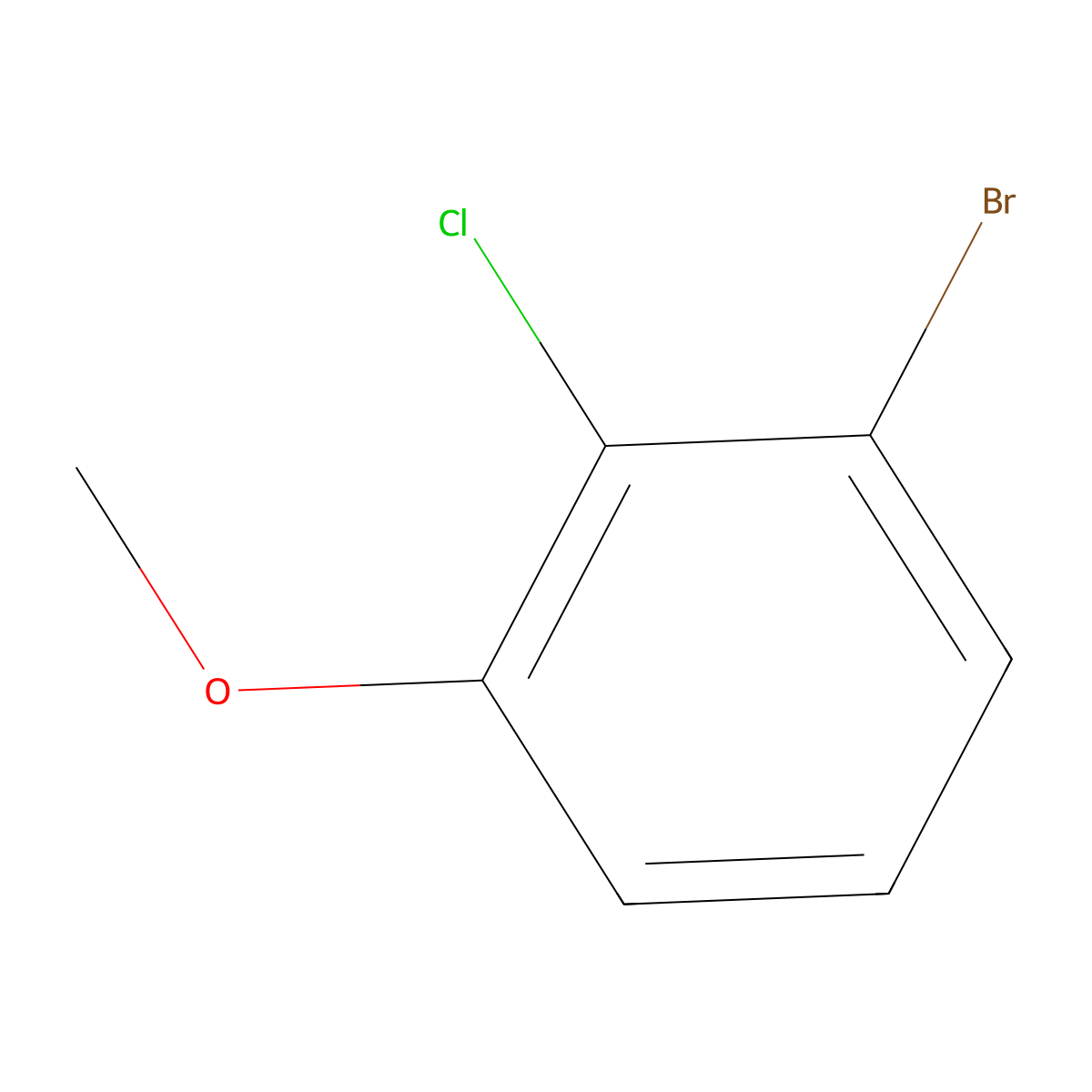 1-Bromo-2-chloro-3-methoxybenzene molecular structure, CAS 174913-11-2