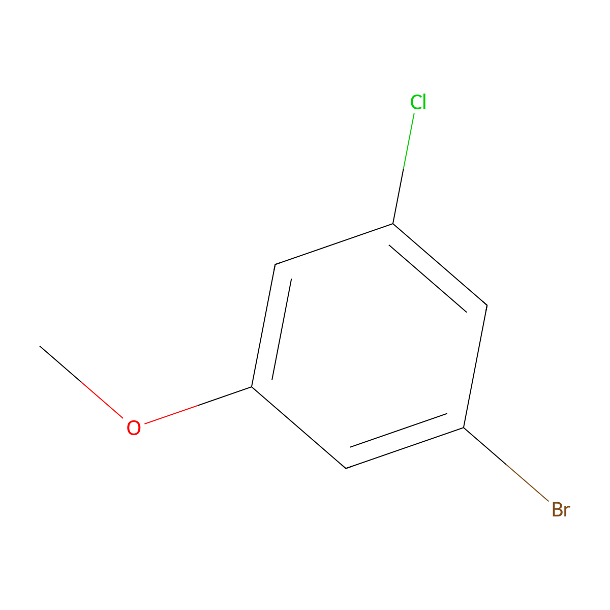 1-Bromo-3-chloro-5-methoxybenzene molecular structure, CAS 174913-12-3