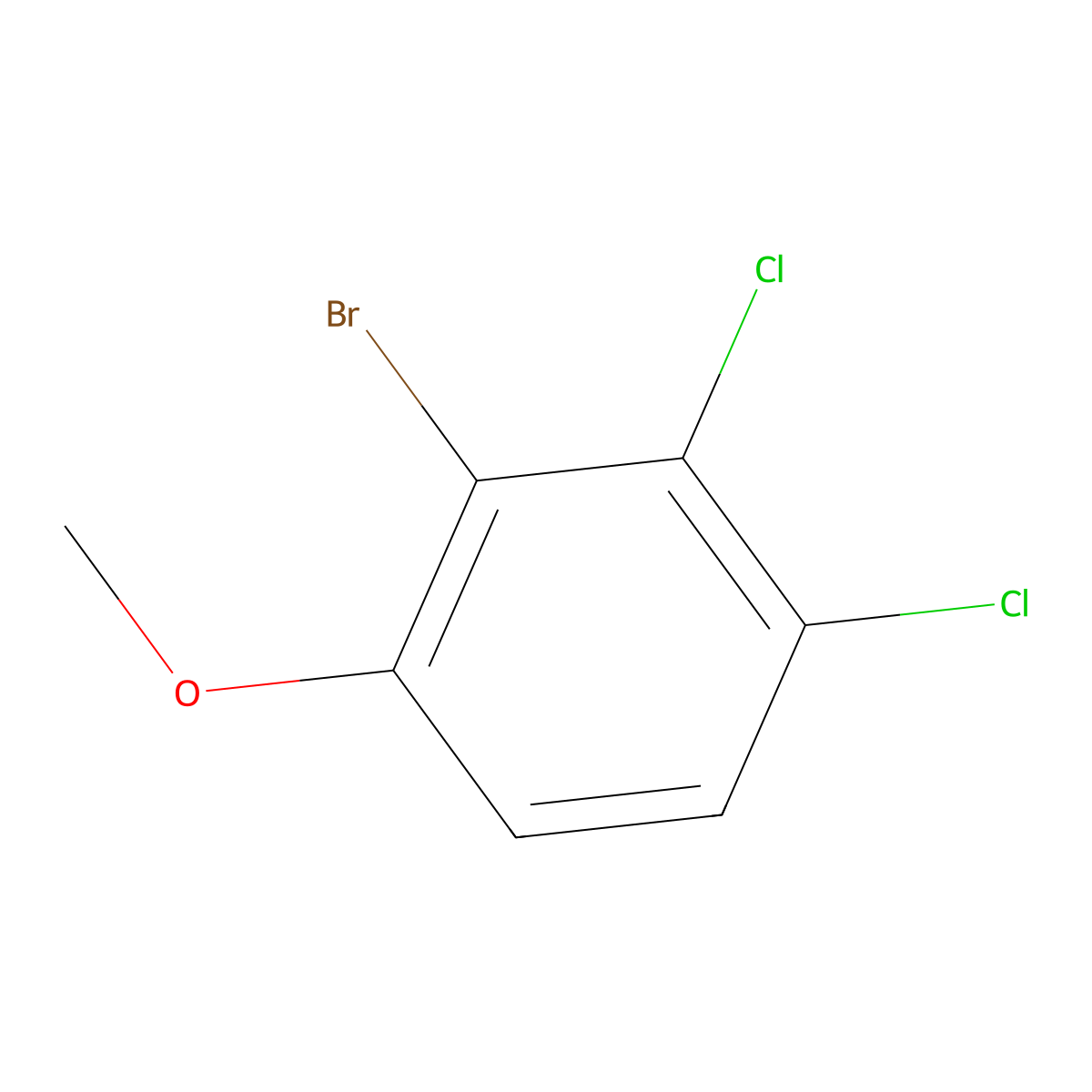 2-Bromo-3,4-dichloro-1-methoxybenzene molecular structure, CAS 174913-13-4