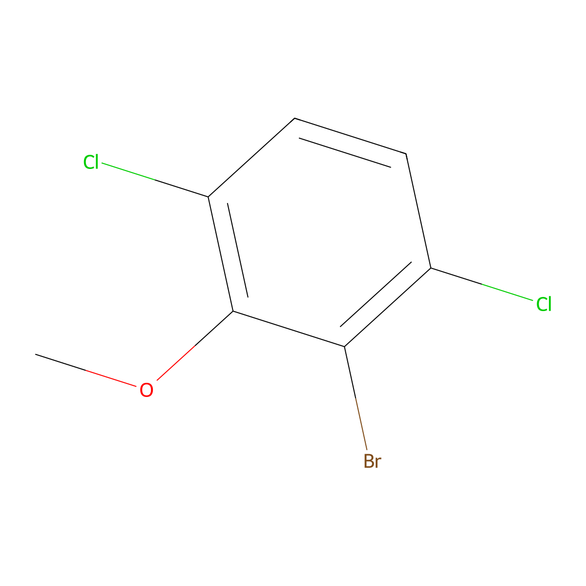 2-Bromo-1,4-dichloro-3-methoxybenzene molecular structure, CAS 174913-14-5