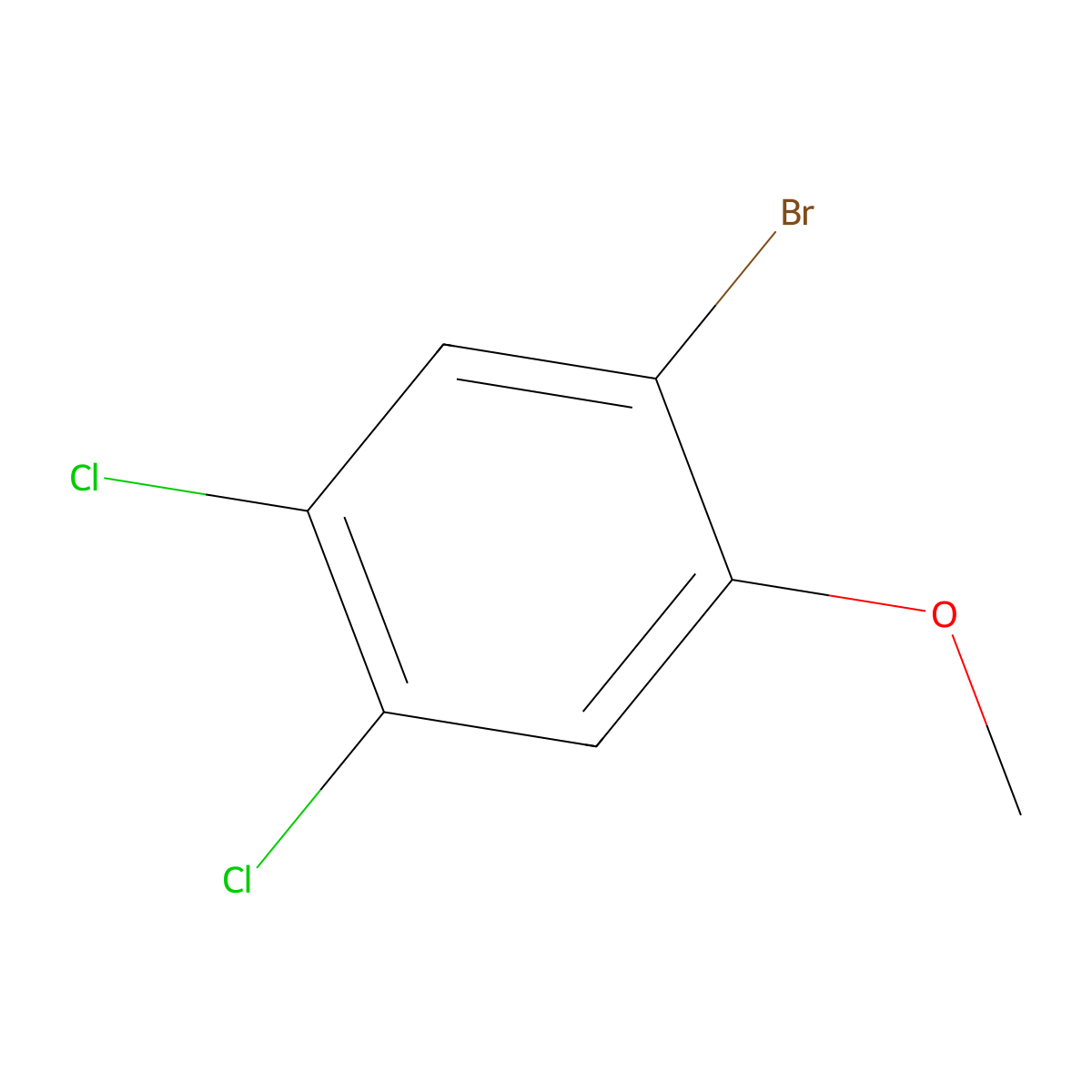 1-Bromo-4,5-dichloro-2-methoxybenzene molecular structure, CAS 174913-15-6