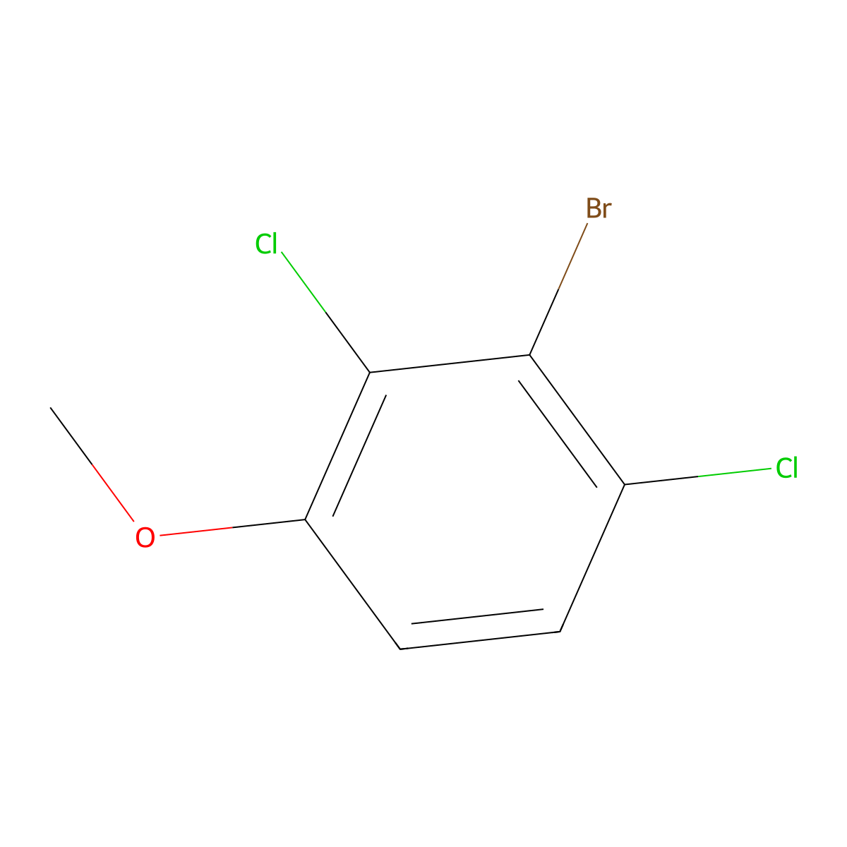 2-Bromo-1,3-dichloro-4-methoxybenzene molecular structure, CAS 174913-16-7