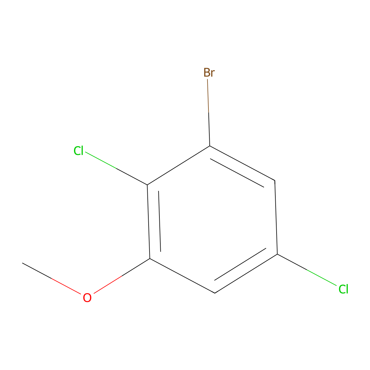 1-Bromo-2,5-dichloro-3-methoxybenzene molecular structure, CAS 174913-17-8