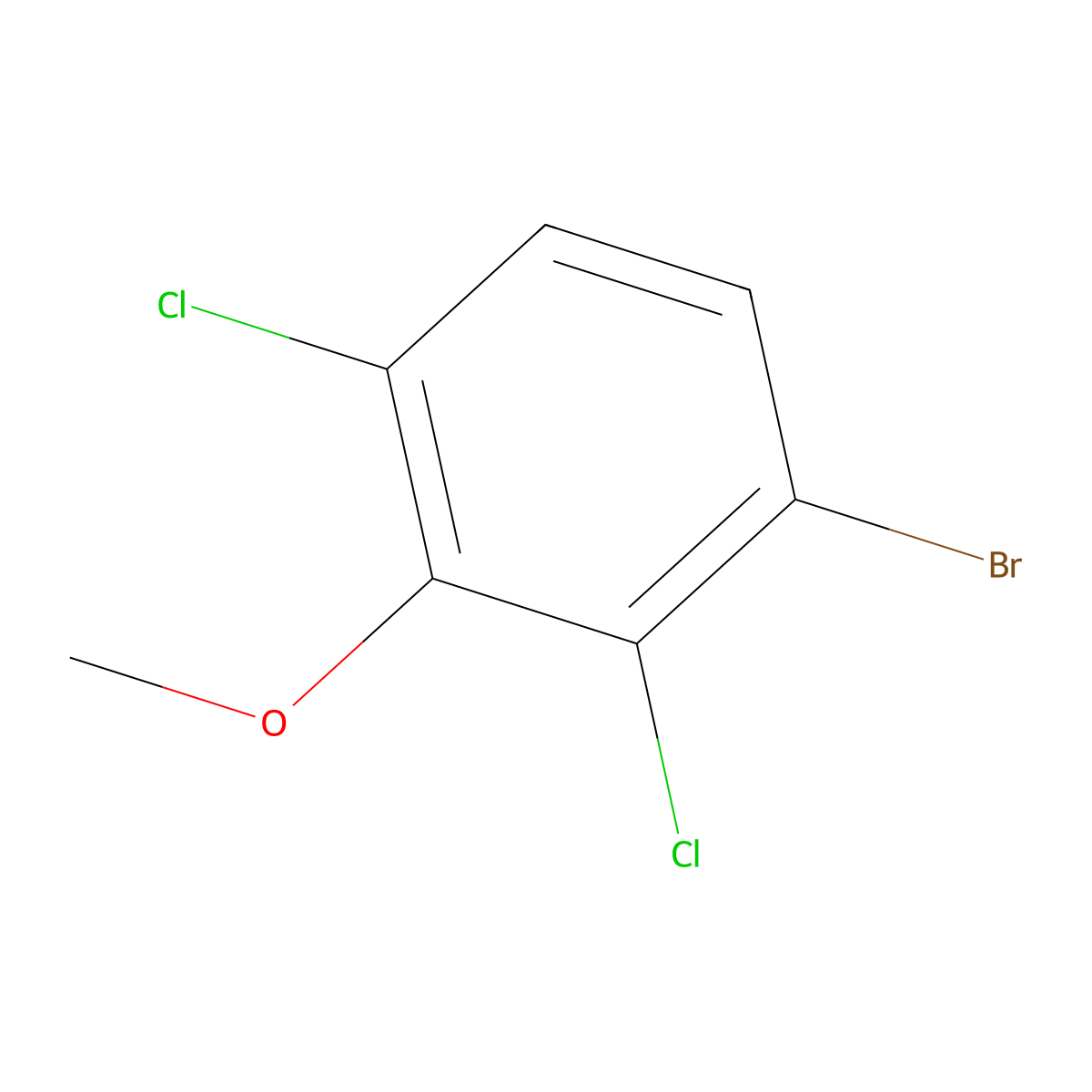 1-Bromo-2,4-dichloro-3-methoxybenzene molecular structure, CAS 174913-18-9