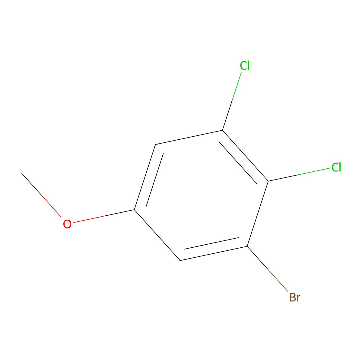 1-Bromo-2,3-dichloro-5-methoxybenzene molecular structure, CAS 174913-19-0