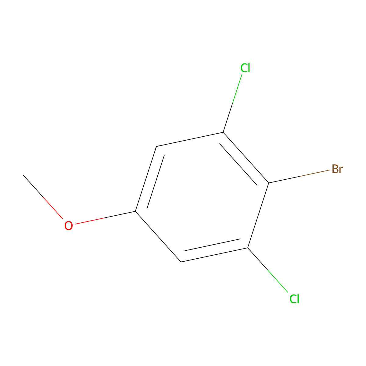 2-Bromo-1,3-dichloro-5-methoxybenzene molecular structure, CAS 174913-20-3