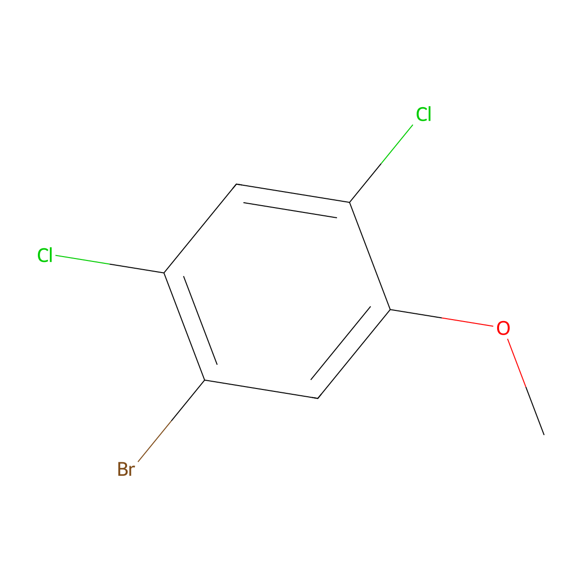 1-Bromo-2,4-dichloro-5-methoxybenzene molecular structure, CAS 174913-22-5