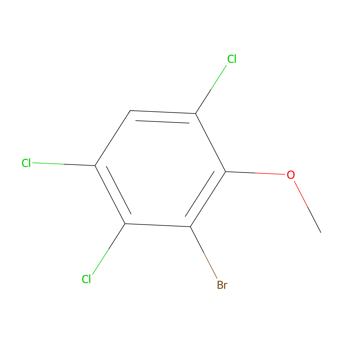 3-Bromo-1,2,5-trichloro-4-methoxybenzene molecular structure, CAS 174913-25-8