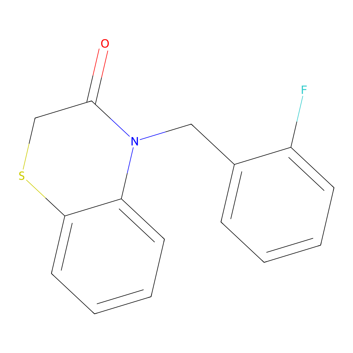 4-(2-fluorobenzyl)-2H-benzo[b][1,4]thiazin-3(4H)-one molecular structure, CAS 17493-28-6