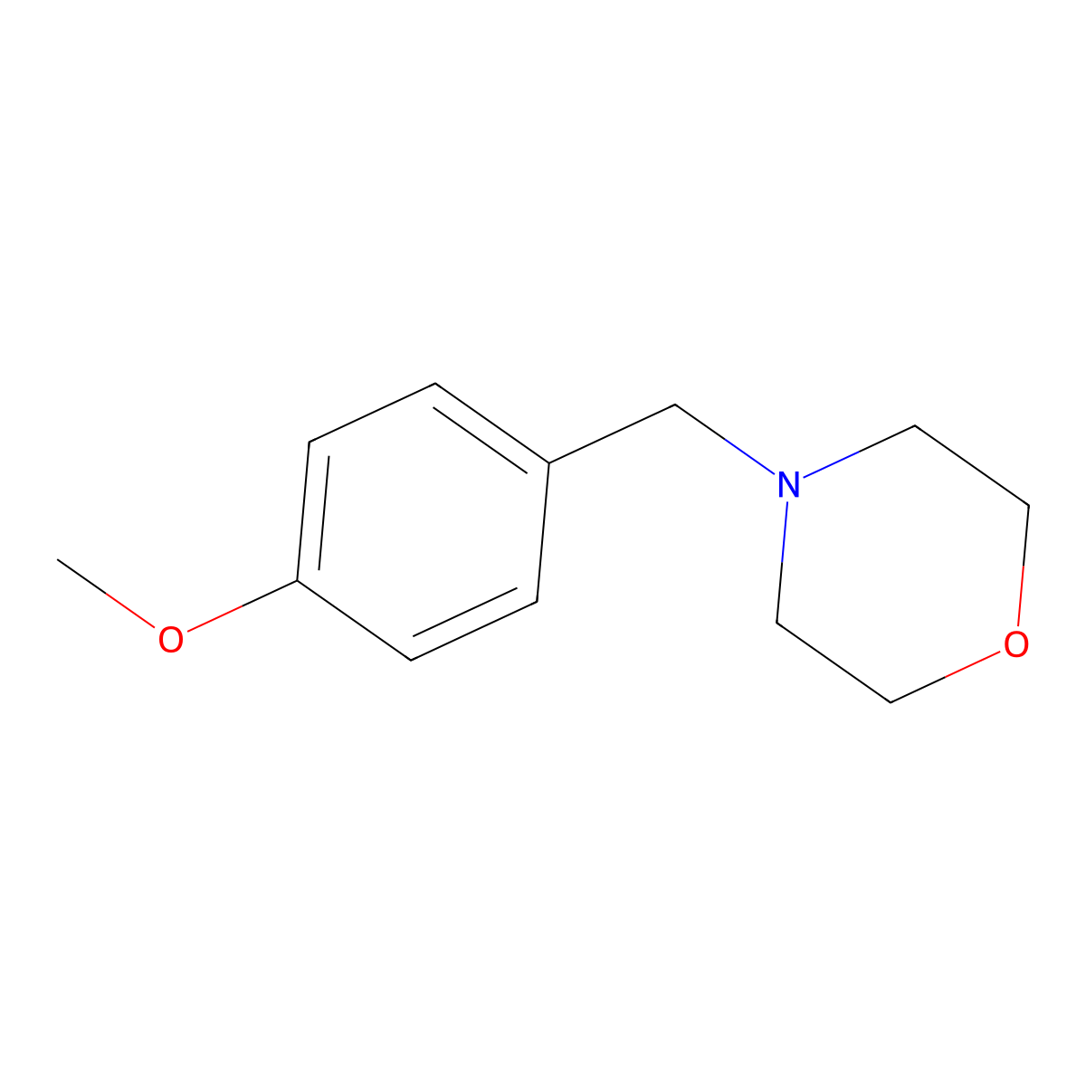 4-(4-Methoxybenzyl)morpholine molecular structure, CAS 17494-29-0