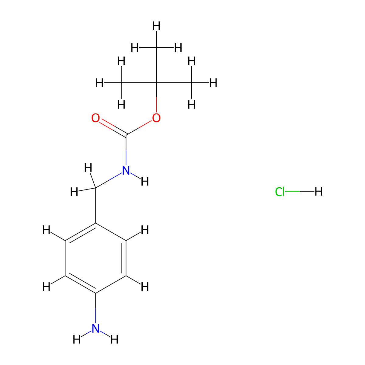 tert-Butyl 4-aminobenzylcarbamate hydrchloride molecular structure, CAS 174959-54-7