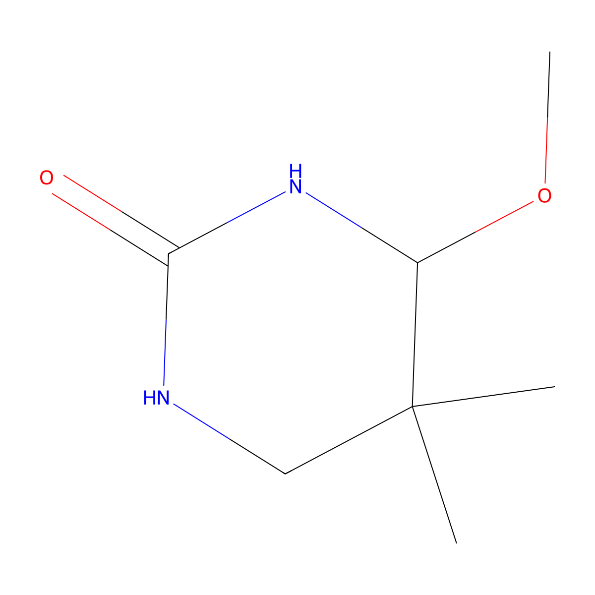 Tetrahydro-4-methoxy-5,5-dimethyl-1H-pyrimidin-2-one molecular structure, CAS 17496-94-5