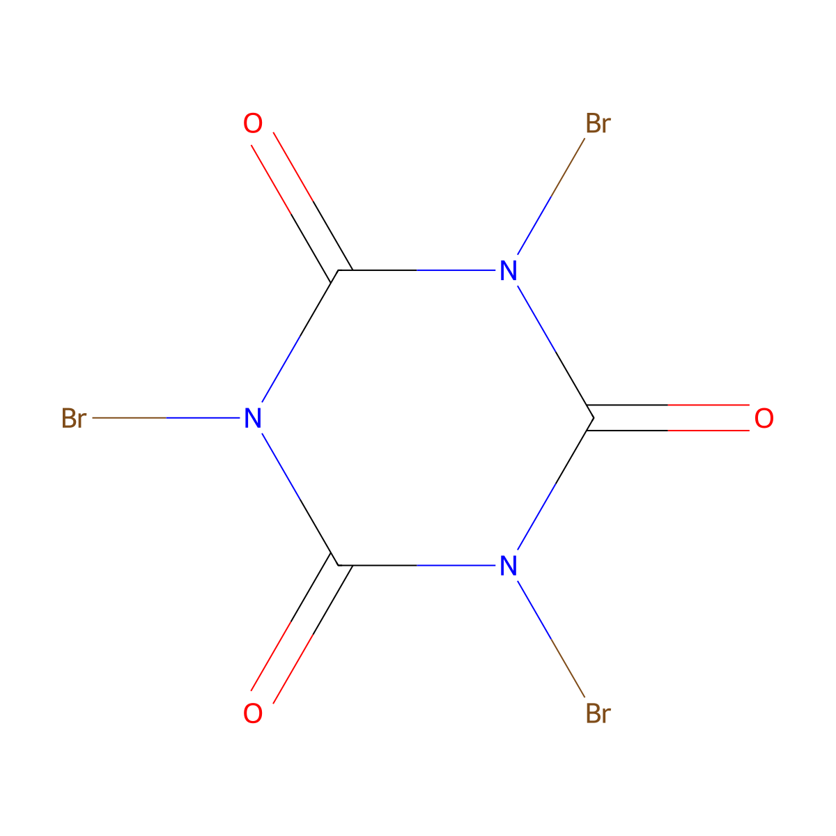 Tribromoisocyanuric acid molecular structure, CAS 17497-85-7