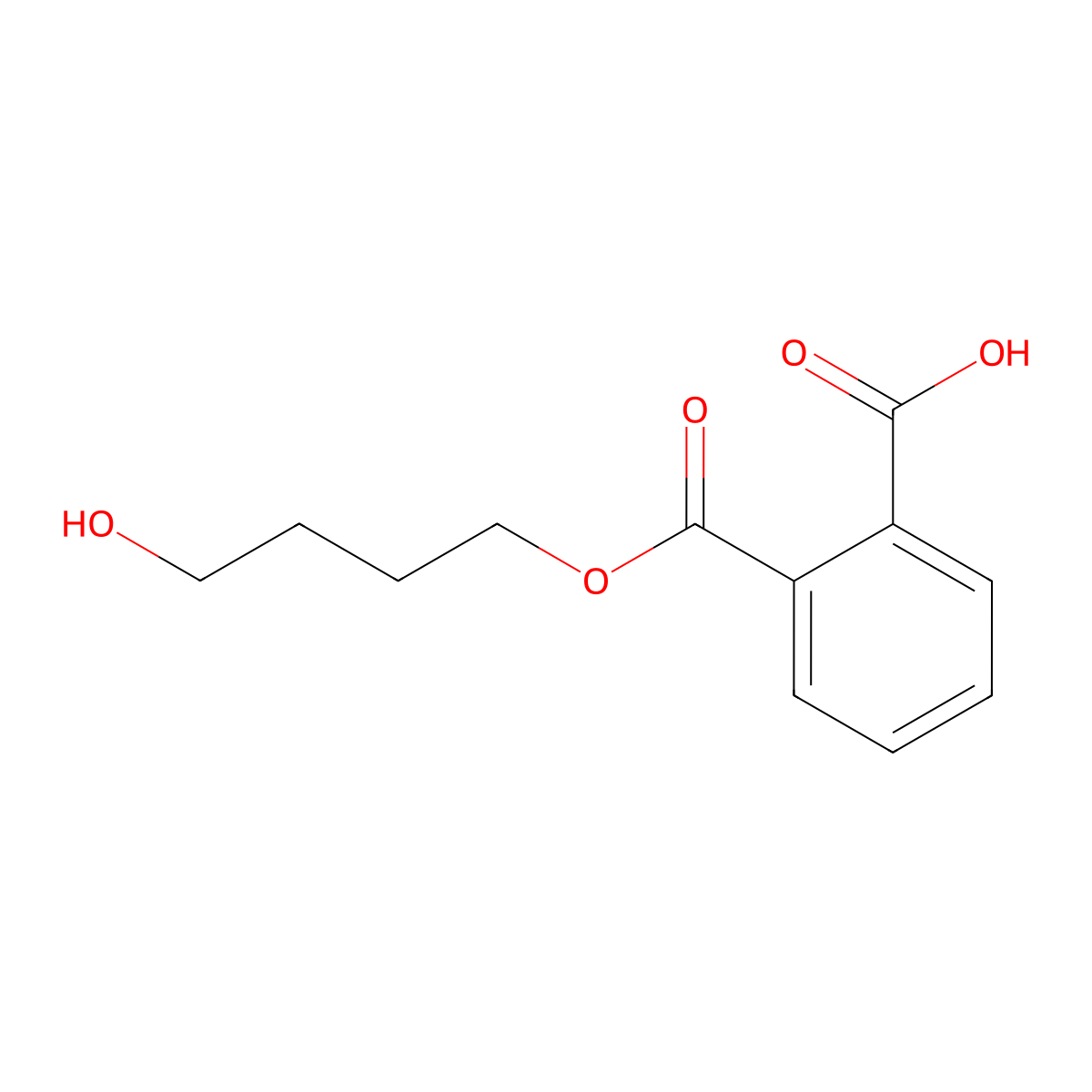 4-Hydroxybutylphthalate molecular structure, CAS 17498-34-9