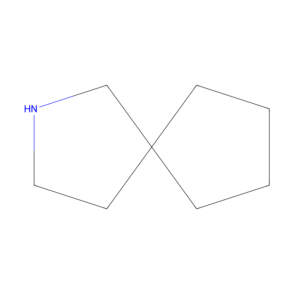 2-Azaspiro(4.4)nonane molecular structure, CAS 175-94-0