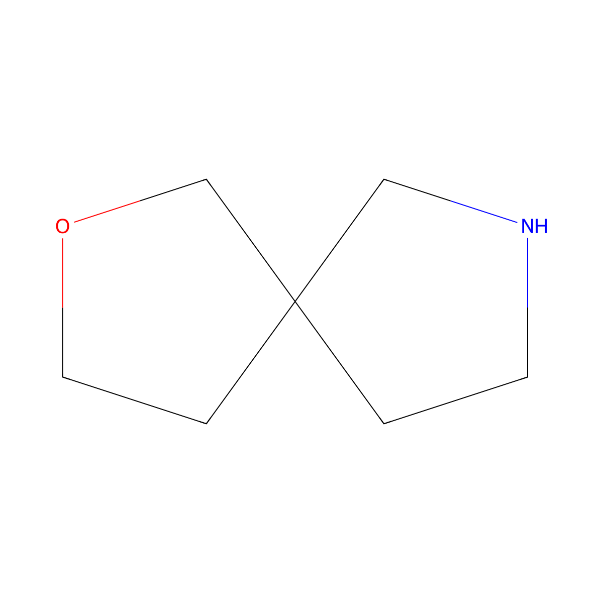 2-Oxa-7-azaspiro(4.4)nonane molecular structure, CAS 175-97-3