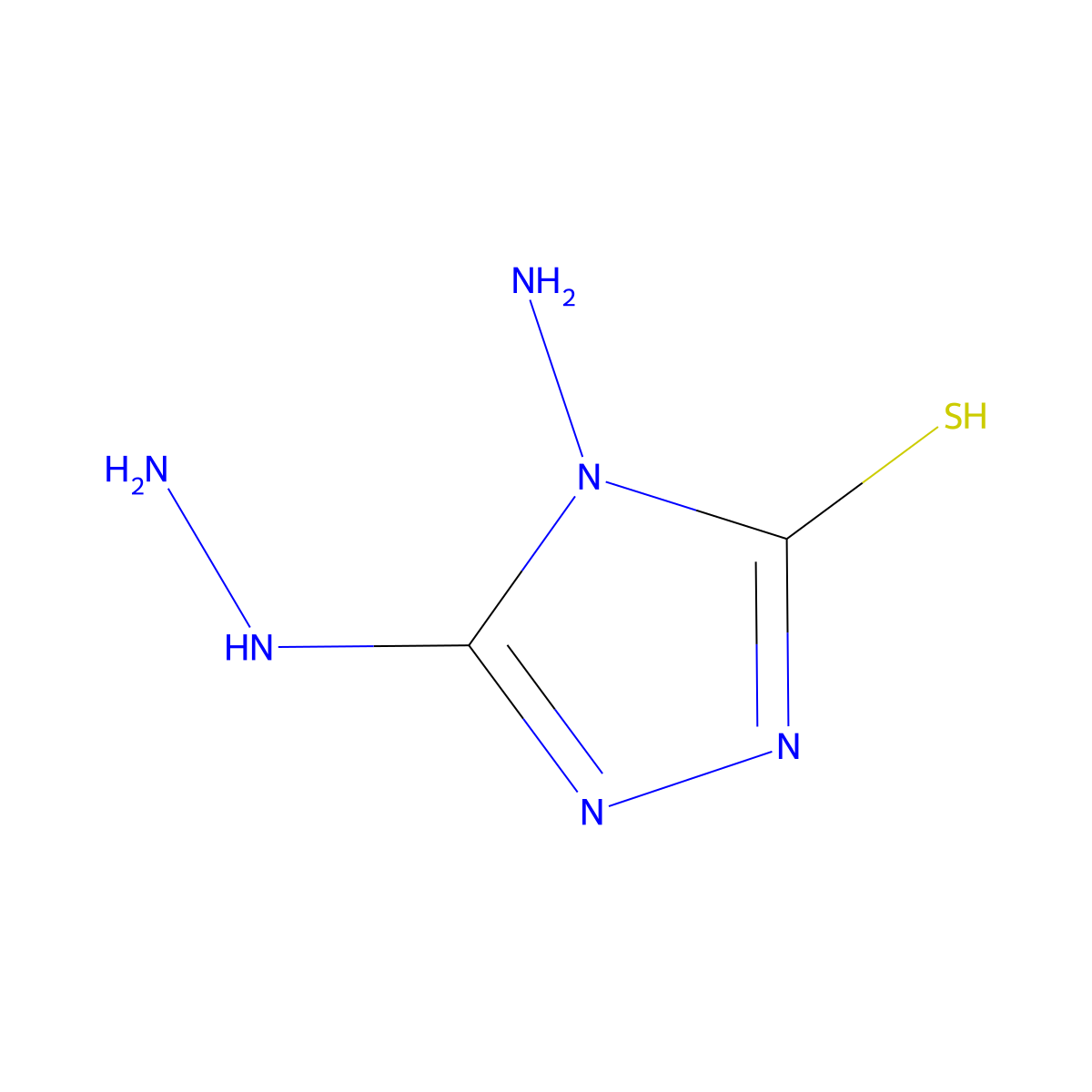 4-amino-5-hydrazinyl-1,2,4-triazole-3-thiol molecular structure, CAS 1750-12-5