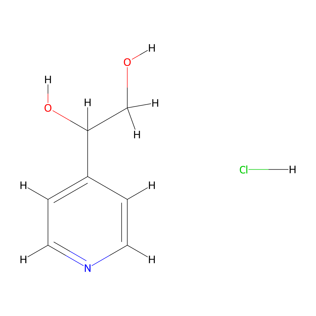 1-(Pyridin-4-yl)ethane-1,2-diol hydrochloride molecular structure, CAS 1750-97-6