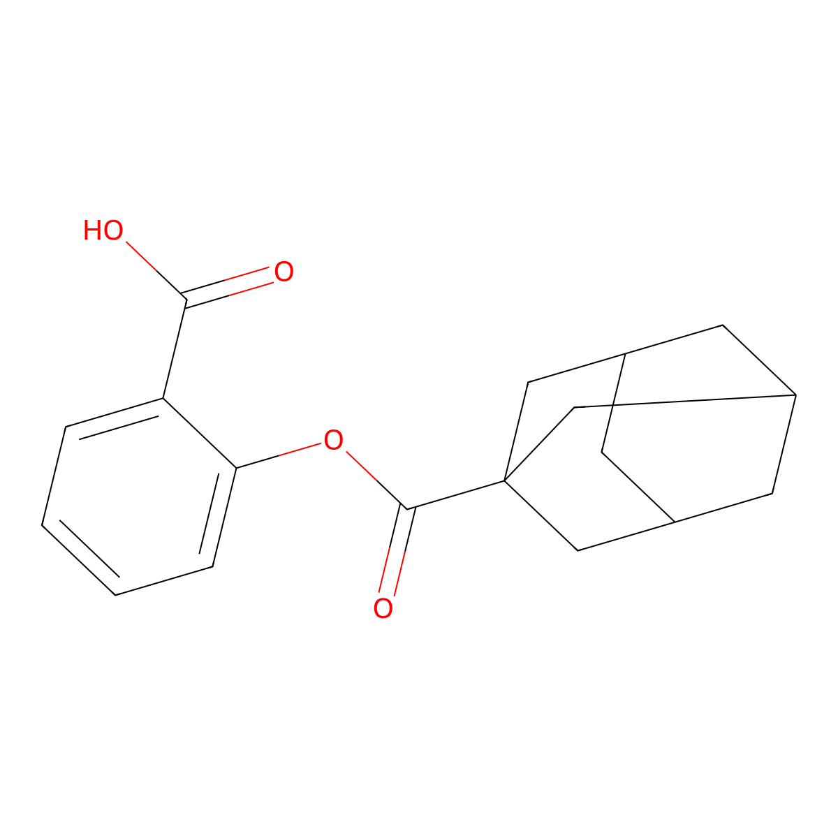2-[(1-Adamantylcarbonyl)oxy]benzoic acid molecular structure, CAS 17500-57-1