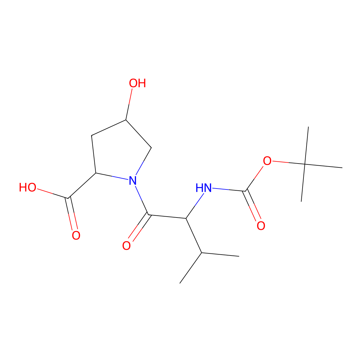 1-(Boc-L-valyl)-(4R)-4-hydroxy-L-proline molecular structure, CAS 175012-15-4